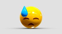 Apple Downcast Face With Sweat