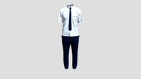 School Uniform Male with Necktie Untucked