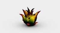 Cartoon dragon fruit - pitaya Low-poly 3D model