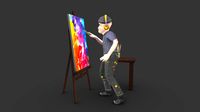 Painter character Painting With EQ lowpoly