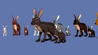 Low Poly Hares pack