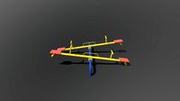 Low Poly Cartoon Playground Seesaw