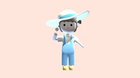 可愛い女の子 (Low-Poly Anime Style Girl Avatar)