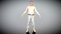 Shirtless military man in A-pose 327