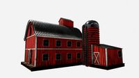 western farm house red barn with 4k pbr textures