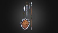 shield and weapons