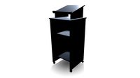 Black Pulpit With Wheels Low-poly