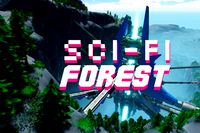 Stylized sci-fi forest environment