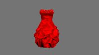 Strapless Ruffled Mini Dress Low Poly