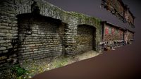 photorealistic semi modular brick wall