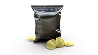 Potato chips medium package with folds 02 mockup