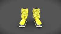 Yellow Flat Winter Boots