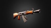 Stylized Low-poly AK-47 Rifle