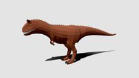 Low Poly Cartoon Carnotaurus Dinosaur