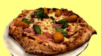 Pizza with Ham Cheese and Basilico - 3DScan 4K