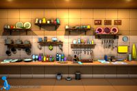 Kitchen Equipment - Low Poly