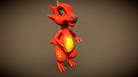 cartoon red dragon