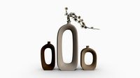 Brushed Ceramic Flower Vases