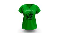 Women V-Neck Chest Printed Raglan Fashion Tee