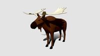 Low Poly Cartoon Moose