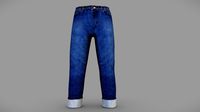Men's Rolled Legs Denim Pants