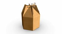 Hexagonal cardboard box with cord