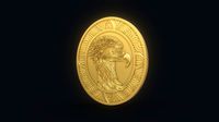 Eagle Stylized Pendant Coin Amulet Necklace