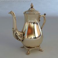 Silver Beverage Pot 3D Model