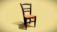 Wood and cane rustic chair - PBR / Low-Poly