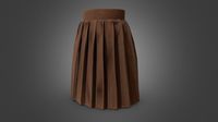 Brown Knife Pleated Skirt