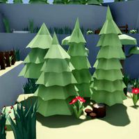Low Poly Stylized Forest Landscape Props