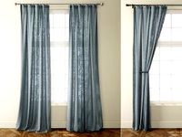 Country Light Grey Linen Curtains