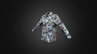 Man Blue cashew flower shirt
