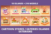 Cartoon Stores / Eateries Islands Exteriors