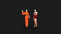 Japanese girl in yukata / towel #1