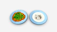 Chinese Food - Fried Garlic Moss - kitten plate
