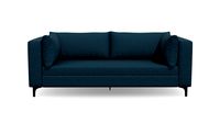 Sofa Alma 3 Puestos Tela Mons AzulPetrol P.Negro