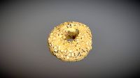 3D Scan Bagel Low Poly Model