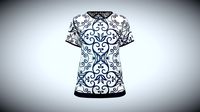 Girls Blue Printed Tops