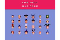 Low Poly Modular Character Assets - Hat Pack