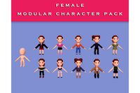 Low Poly Modular Character Assets - Female Pack
