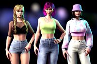 Casual Wear Girls Pack 1 - Streetwear Modern Realistic Stylized Woman Character