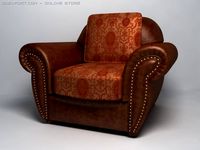 Leather Classic Club Style Armcheir Chesterfield 3D Model