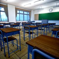 Stylized Japanese School Room