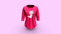 Cat Print Boat Neck Tee
