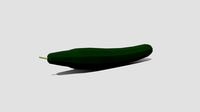 Low Poly Cartoon Cucumber