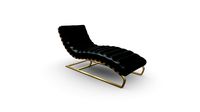 21062 SILLA CUERO RELAX NEGRA PATA DORADA