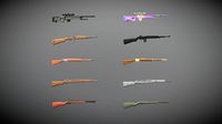 Rifles asset pack - Low poly