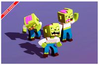 Zombie Male Toon Humanoid Series