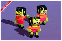Zombie Female Toon Humanoid Series